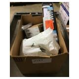 mix: 18" led light, hardware, hooks, toilet paper