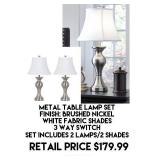 Metal Table Lamp Set