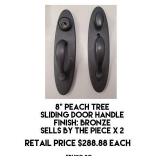 8" Peach Tree Sliding Door Handle x 2