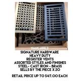 Signature Hardware Heavy Duty Register Vent x 20