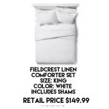 Fieldcrest King Linen Comforter Set