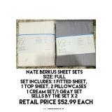 Nate Berkus Full Size Sheet Set x 2