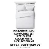 Fieldcrest Queen Linen Comforter Set