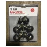 1-9/16" Ball Casters w/Plate x 3 boxes