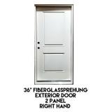36" RH Fiberglass Prehung Exterior Door