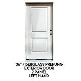 36" LH Fiberglass Prehung Exterior Door