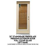 32" LH Staingrade Fiberglass Prehung Exterior Door