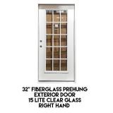 32" RH Fiberglass Prehung Exterior Door