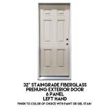 32" LH Staingrade Fiberglass Prehung Exterior Door