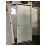32" RH Flat Panel Exterior Door. Damaged.