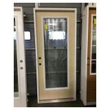 34" RH Fullview Leaded Glass Exterior Door