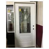 36" LH 3/4 Lite Leaded Glass Exterior Door