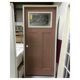 36" RH 1/4 Leaded Glass Exterior Door