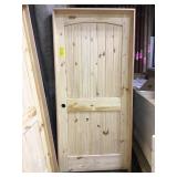 36" RH Pine Arch Top Interior Door w/ Oak Jamb