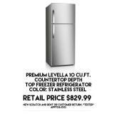 Premium Levella 10cu.ft Top Freezer Refrigerator