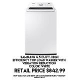 Samsung 4.5cu.ft High Efficiency Top Load Washer
