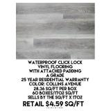 Waterproof Click Lock Vinyl Flooring w/Pad x 1702