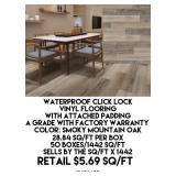 Waterproof Click Lock Vinyl Flooring w/Pad x 1442