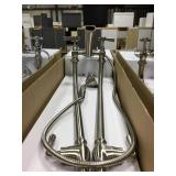 Brushed Nickel Floor Mount Bathtub Faucet