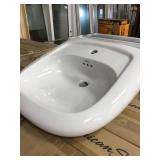 Pallet of Wall Mounted Porcelain Bathroom Sinks