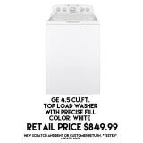 GE 4.5cu.ft Top Load Washer