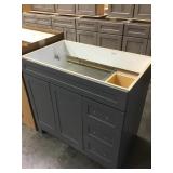 36" Anka Cement Grey Vanity w/ Hardware