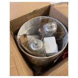 28" Antique Gold Leaf Resin Table Lamp x 2