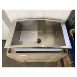 32" x 18" Round Top Single Bowl Top Mount Sink