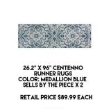 26.2" x 96" Centenno Runner Rug x 2