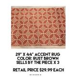 29" x 44" Accent Rug x 3