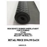 High Density Rubber Underlayment x 3 rolls