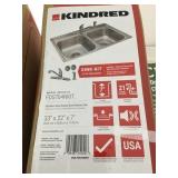 7" Double Bowl SS Kitchen Sink w/ Faucet