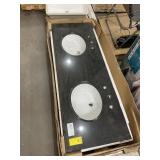 61" Granite Double Vanity Top w/ Sinks