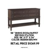 58" Dining Room Buffet Serving Station