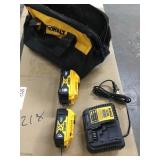 Dewalt bag w/ 2 batteries & charger.