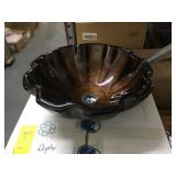Vigo Walnut Shell Glass Vessel Bathroom Sink
