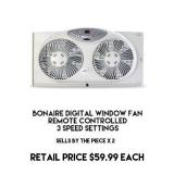 Bonaire Digital Window Fan w/Remote x 2