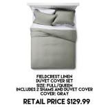 Fieldcrest Full/Queen Linen Duvet Cover Set