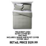 Fieldcrest King Linen Duvet Cover Set