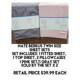 Nate Berkus Twin Size Sheet Set x 2