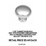 1 1/8" Cabinet Knob Pull x 25
