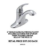4" Single Handle Bathroom Faucet x 2