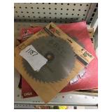 Stack of mixed Vermont American saw blades