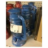 Small Blue Oil Lantern x 3