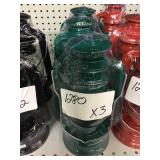 Small Green Oil Lantern x 3