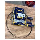 3-Irwin coping saws and 2-band saw blades
