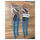 Channel lock 16.5in pliers x2