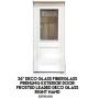 36" RH Deco Glass Fiberglass Prehung Exterior Door