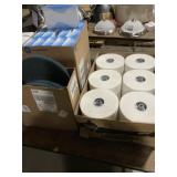 Blue cleaning pad tissue boxes paper towel