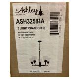 Matte Black 5 Light Chandelier